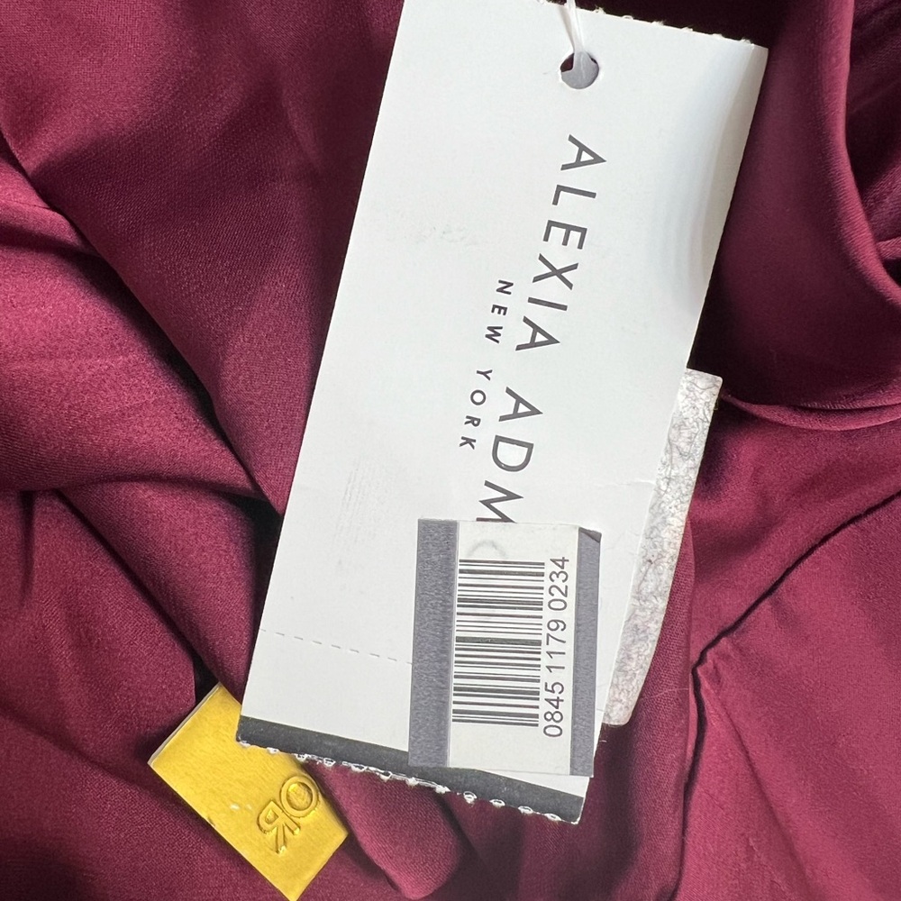 V-neck Midi Dress Fit and Flare Cranberry ALEXIA ADMOR Nola Dress Size 12 NWT - Picture 6 of 11